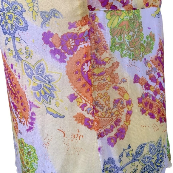 AMI Top Sleeveless Blouse Faux Wrap front Empire Waist Semitransparent Lined LG - Picture 7 of 16